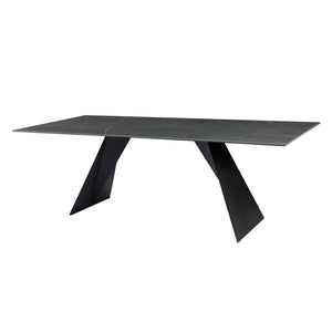 Table de salle à manger rectangulaire en céramique ou en verre - Hugo