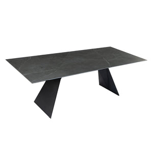 Table de salle à manger rectangulaire en céramique ou en verre - Hugo