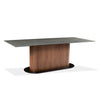 Table de salle à manger rectangulaire en céramique et en bois - Luciano
