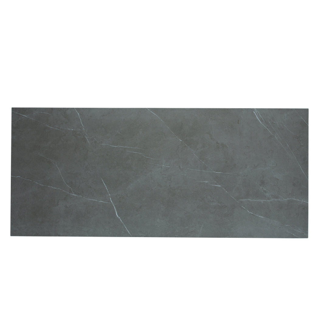 Table de salle à manger rectangulaire en céramique et en bois - Luciano