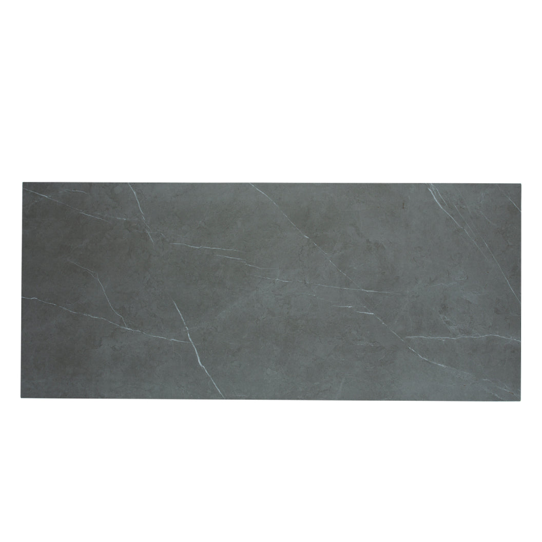 Table de salle à manger rectangulaire en céramique et bois noyer - Samuel