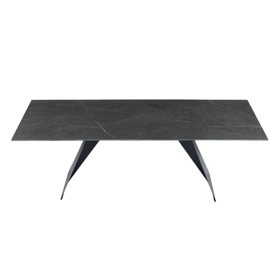 Table de salle à manger rectangulaire en céramique ou en verre - Hugo