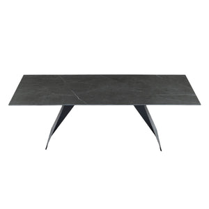 Table de salle à manger rectangulaire en céramique ou en verre - Hugo