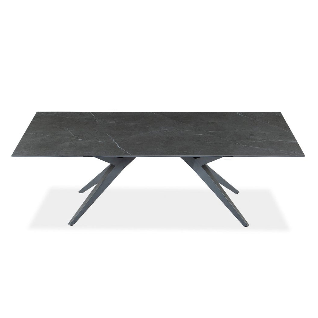 Table de salle à manger rectangulaire en céramique et métal - Jack