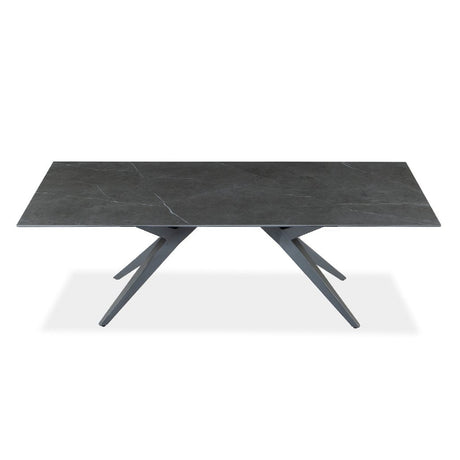 Table de salle à manger rectangulaire en céramique et métal - Jack