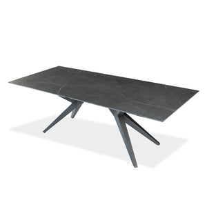 Table de salle à manger rectangulaire en céramique et métal - Jack