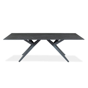 Table de salle à manger rectangulaire en céramique et métal - Jack