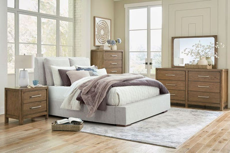 Ensemble de mobilier de chambres de 6 pièces avec un lit grand brun - Cabalynn Dressoni