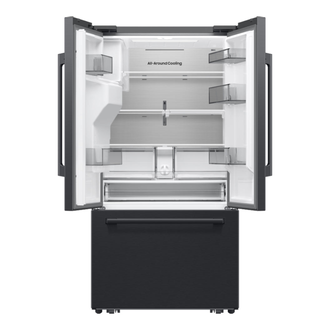 Réfrigérateur à portes françaises 36 po, 29 pi³ Acier noir mat avec Distributeur d'eau/glaçons Sphere Ice™ - Série Bespoke