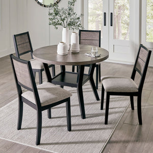 Ensemble de salle à manger en bois gris 4 chaises - Corloda