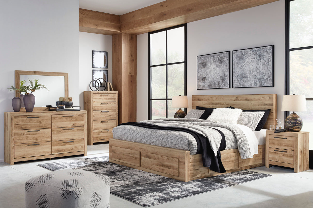 Lit  complet  grand en bois brun avec 4 tiroirs - Hyanna