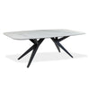 Table de salle à manger rectangulaire avec contour arrondi en céramique et métal - Jack