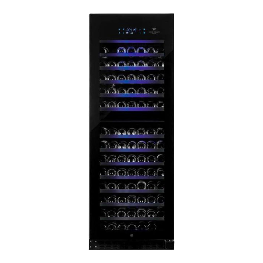 Cellier à vin 26 po, 181 bouteilles Noir à 2 zones avec Connectivité Wi-Fi - Série Black Pearl
