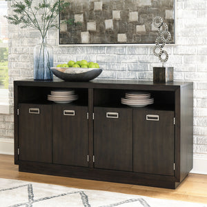 Buffet en bois brun foncé avec 4 portes - Hyndell