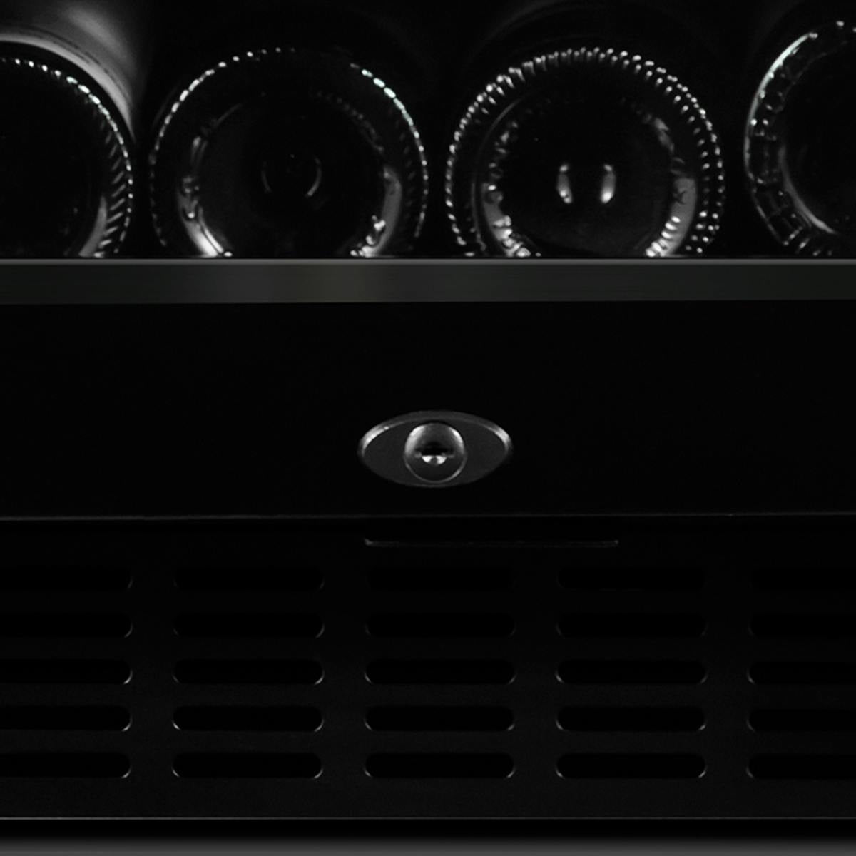 Cellier à vin 15 po, 26 bouteilles Noir à 2 zones avec Connectivité Wi-Fi - Série Black Pearl