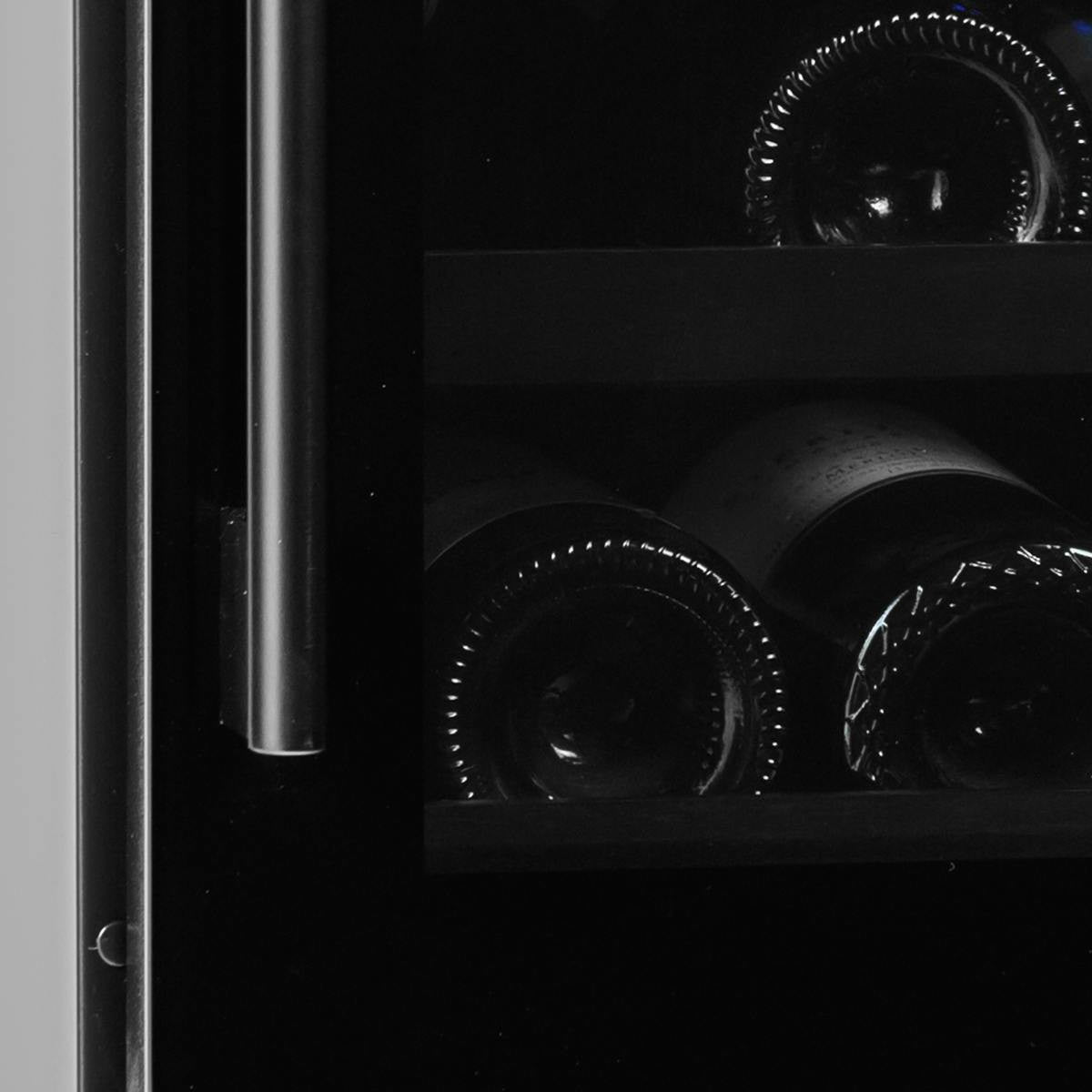 Cellier à vin 15 po, 26 bouteilles Noir à 2 zones avec Connectivité Wi-Fi - Série Black Pearl