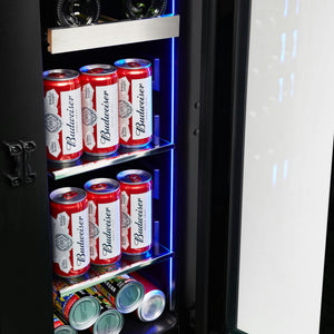 Cellier à vin 24 po, 27 bouteilles et 43 canettes Inox à 2 zones avec Connectivité Wi-Fi - Série Titanium