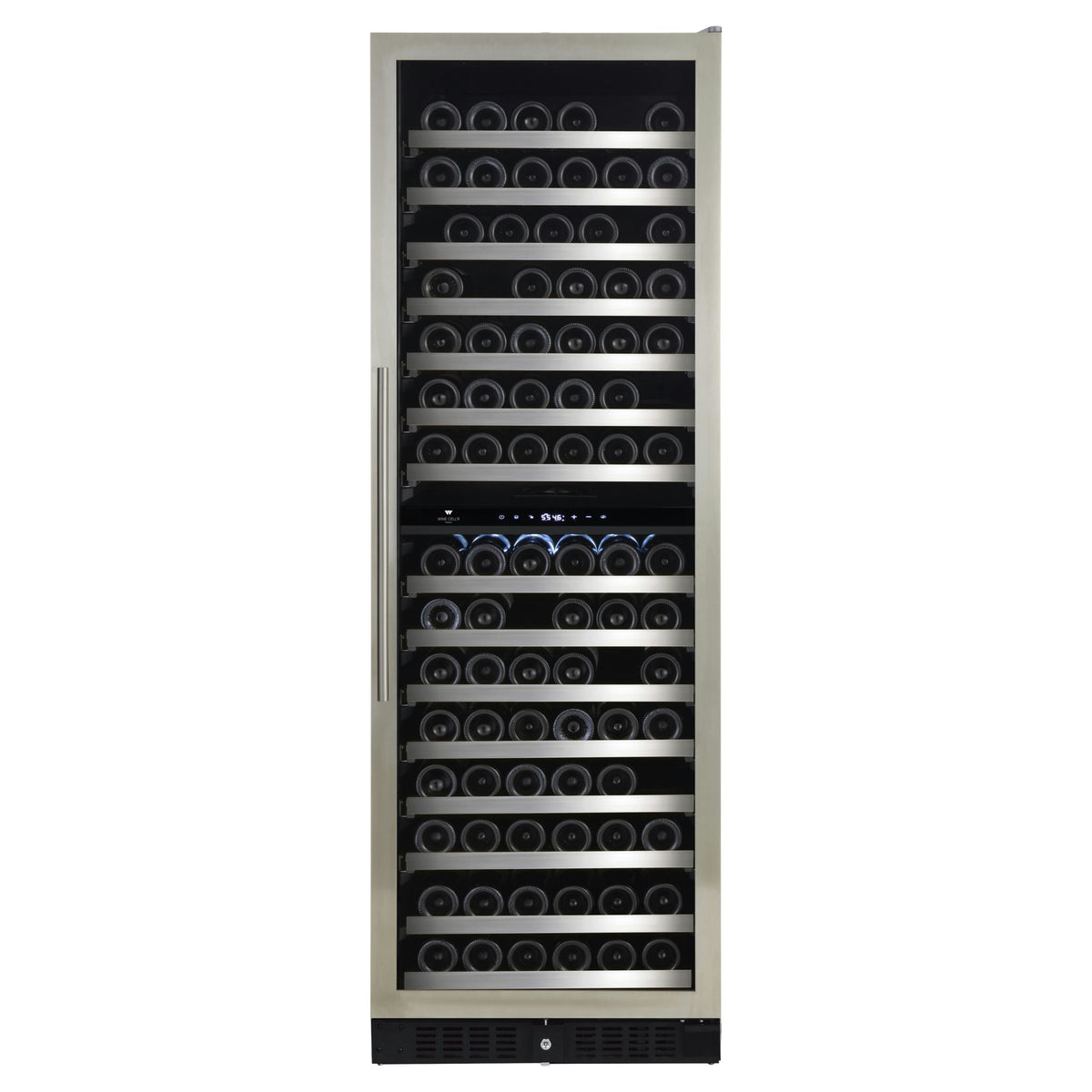 Cellier à vin 24 po, 166 bouteilles Inox à 2 zones avec Connectivité Wi-Fi - Série Diamond