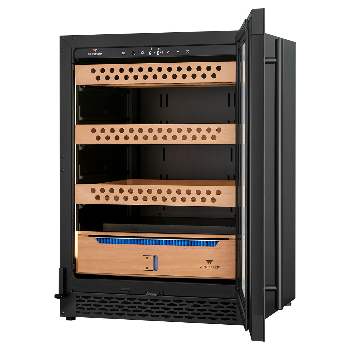 Cave à cigares 24 po, 1200 cigares à 1 zone avec Connectivité Wi-Fi - Série Titanium