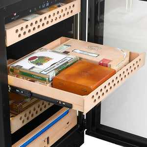 Cave à cigares 24 po, 1200 cigares à 1 zone avec Connectivité Wi-Fi - Série Titanium