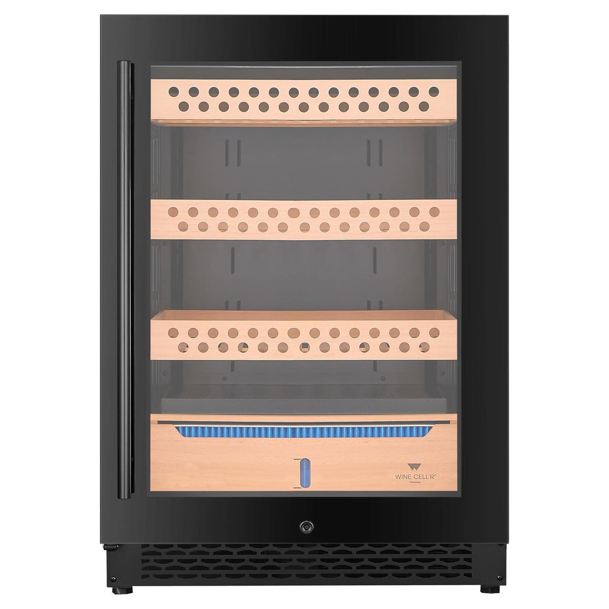 Cave à cigares 24 po, 1200 cigares à 1 zone avec Connectivité Wi-Fi - Série Titanium