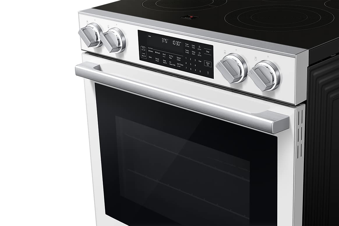 Cuisinière électrique encastrable 30 po, convection véritable Air Fry 6,3 pi³ Blanc