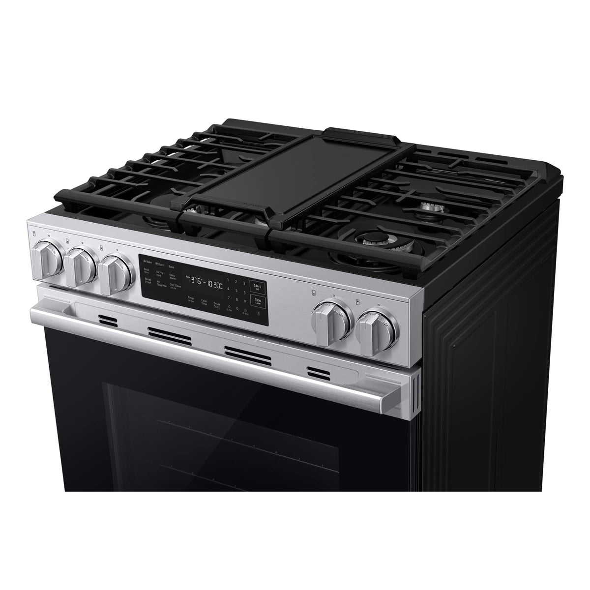 Cuisinière au gaz encastrable 30 po, 6,0 pi³ Inox avec Convection véritable et Air Fry Max - Série Bespoke