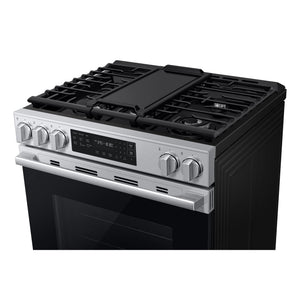 Cuisinière au gaz encastrable 30 po, 6,0 pi³ Inox avec Convection véritable et Air Fry Max - Série Bespoke