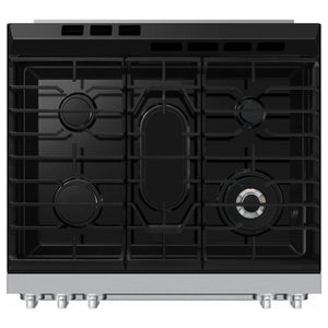 Cuisinière au gaz encastrable 30 po, 6,0 pi³ Verre blanc avec Convection véritable et Air Fry - Série Bespoke