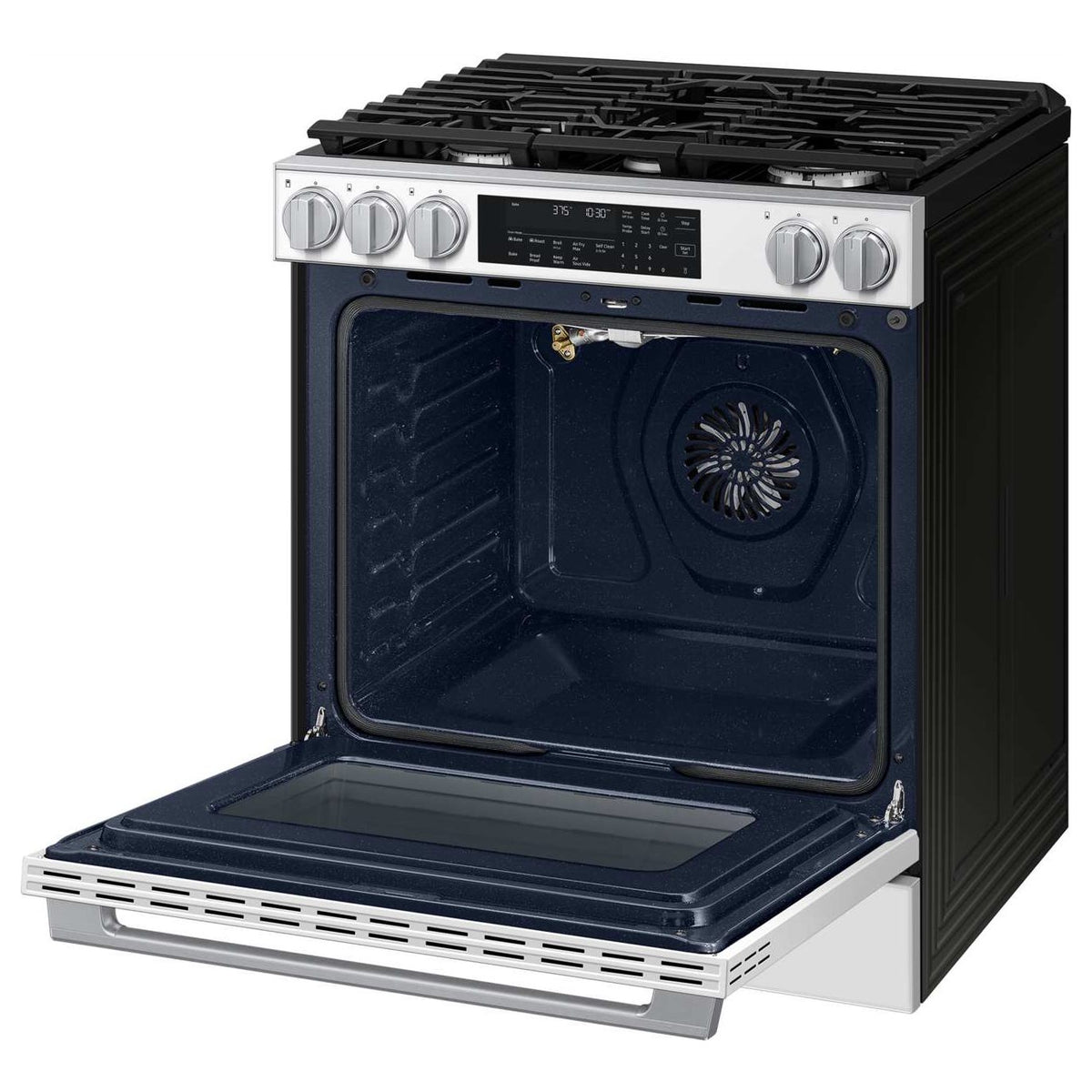 Cuisinière au gaz encastrable 30 po, 6,0 pi³ Verre blanc avec Convection véritable et Air Fry - Série Bespoke