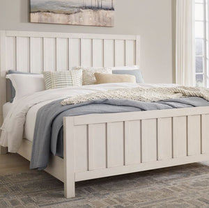 Lit grand complet en bois beige - Shaybrock