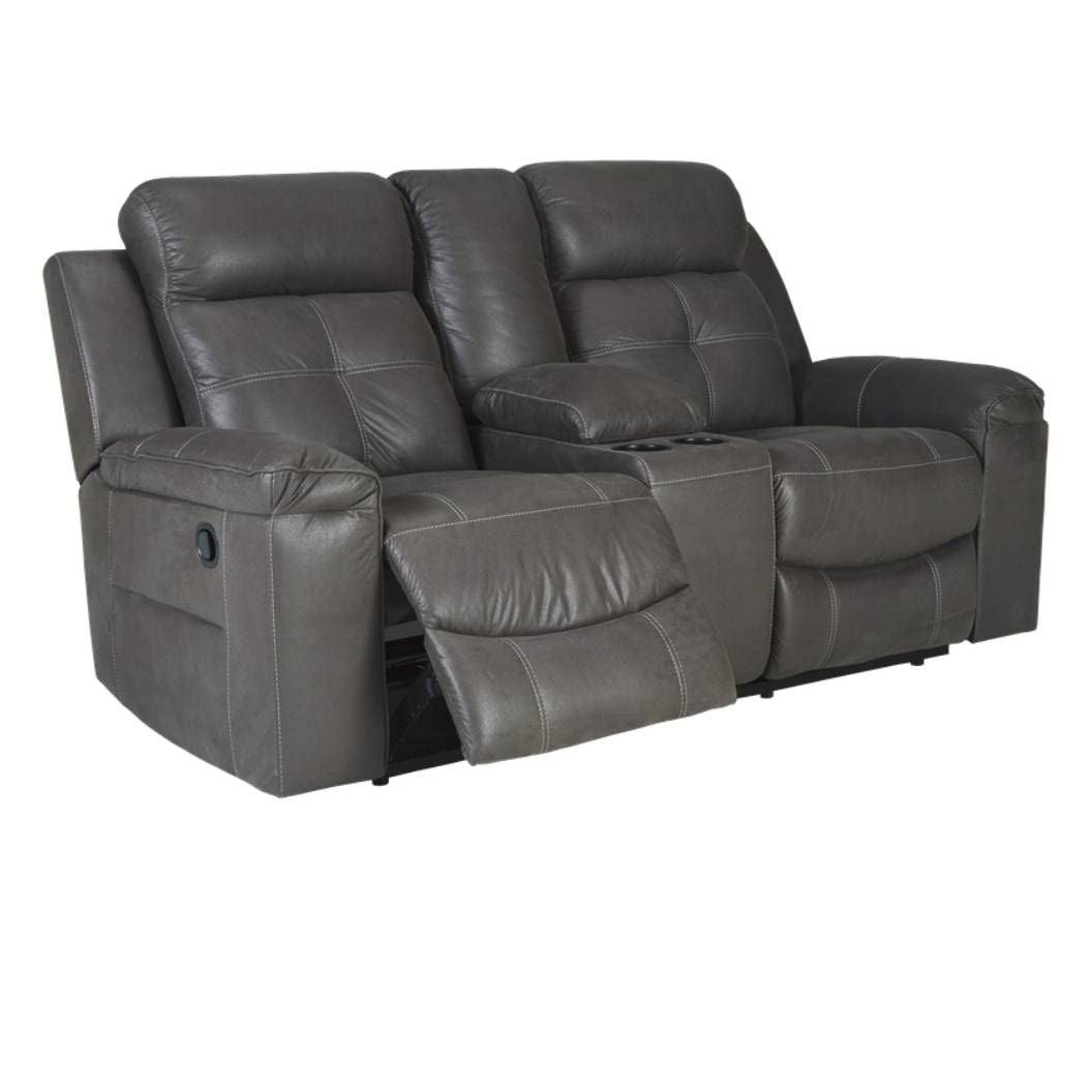 Causeuse en tissu gris foncé inclinable avec console - Jesolo