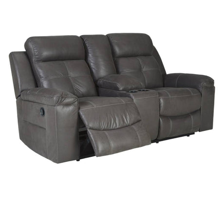 Causeuse en tissu gris foncé inclinable avec console - Jesolo
