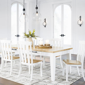 Ensemble de salle à manger avec 6 chaises en bois bicolore - Ashbryn