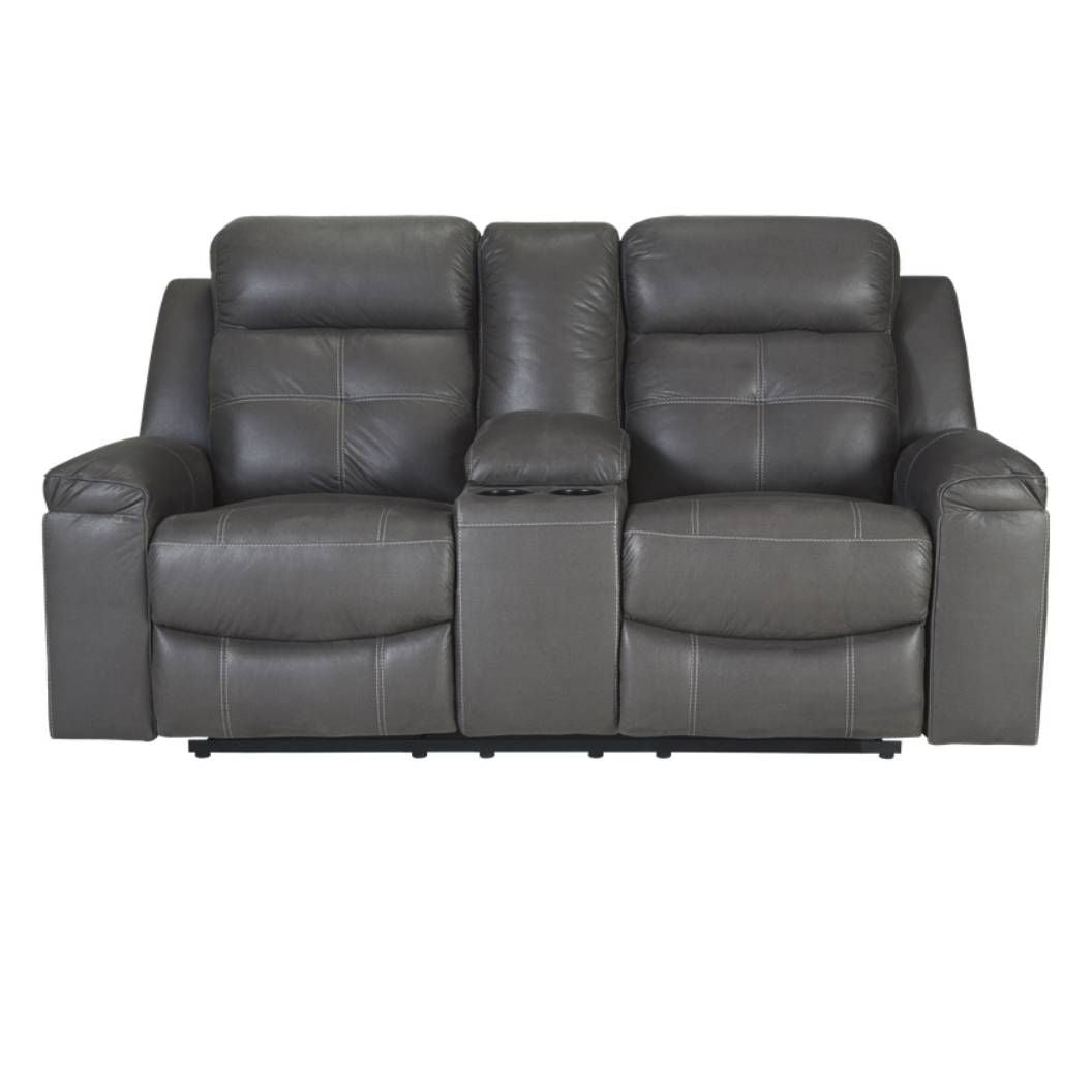 Causeuse en tissu gris foncé inclinable avec console - Jesolo