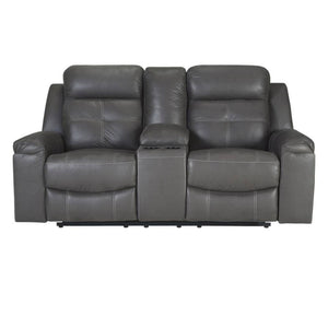 Causeuse en tissu gris foncé inclinable avec console - Jesolo