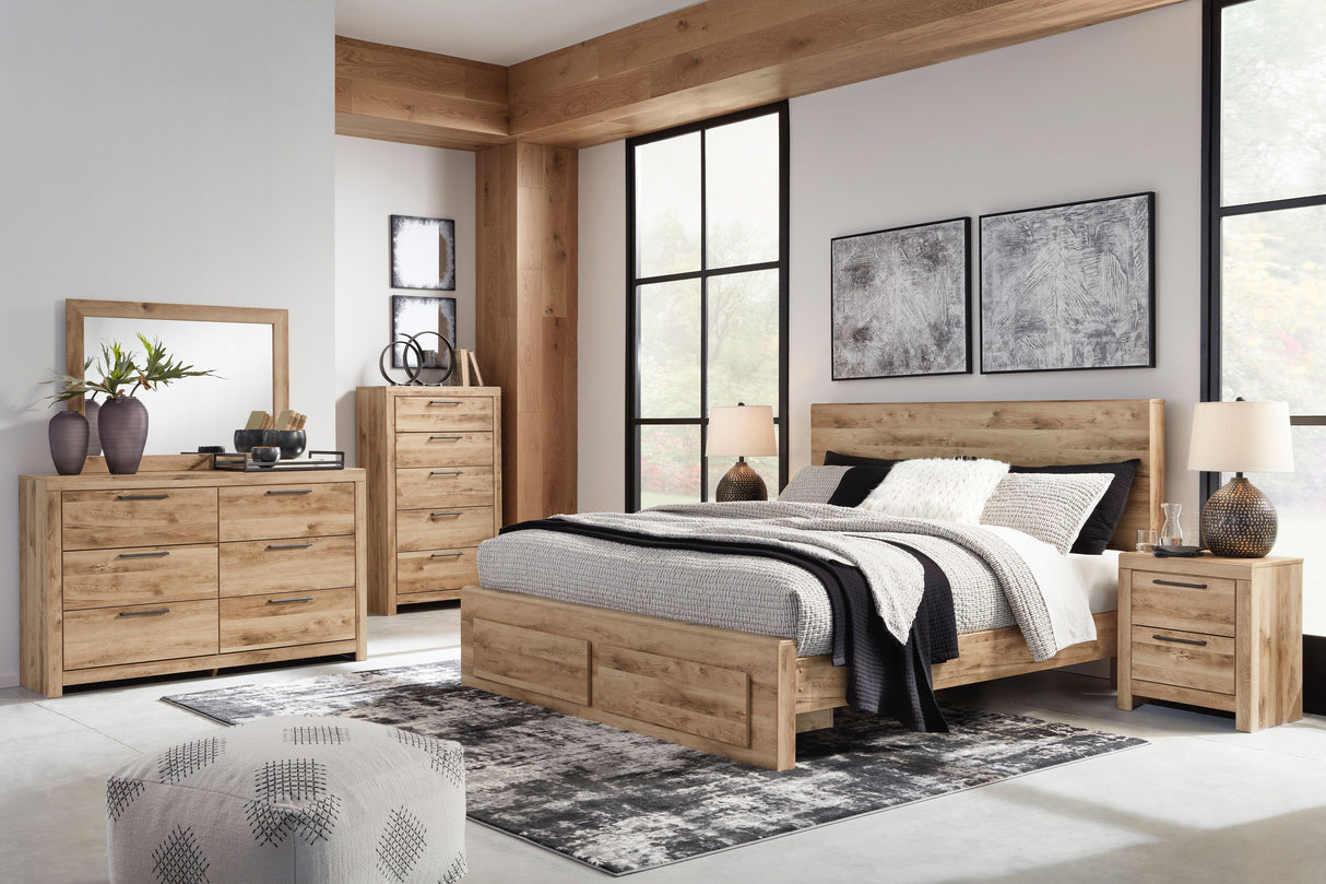 Lit  complet grand en bois brun avec 2 tiroirs - Hyanna