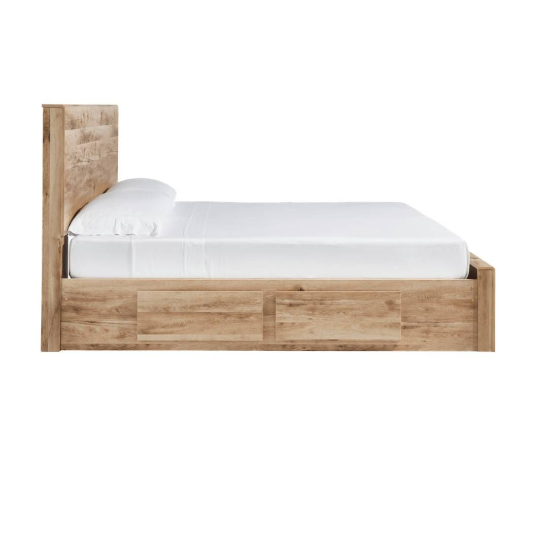 Lit  complet  grand en bois brun avec 4 tiroirs - Hyanna