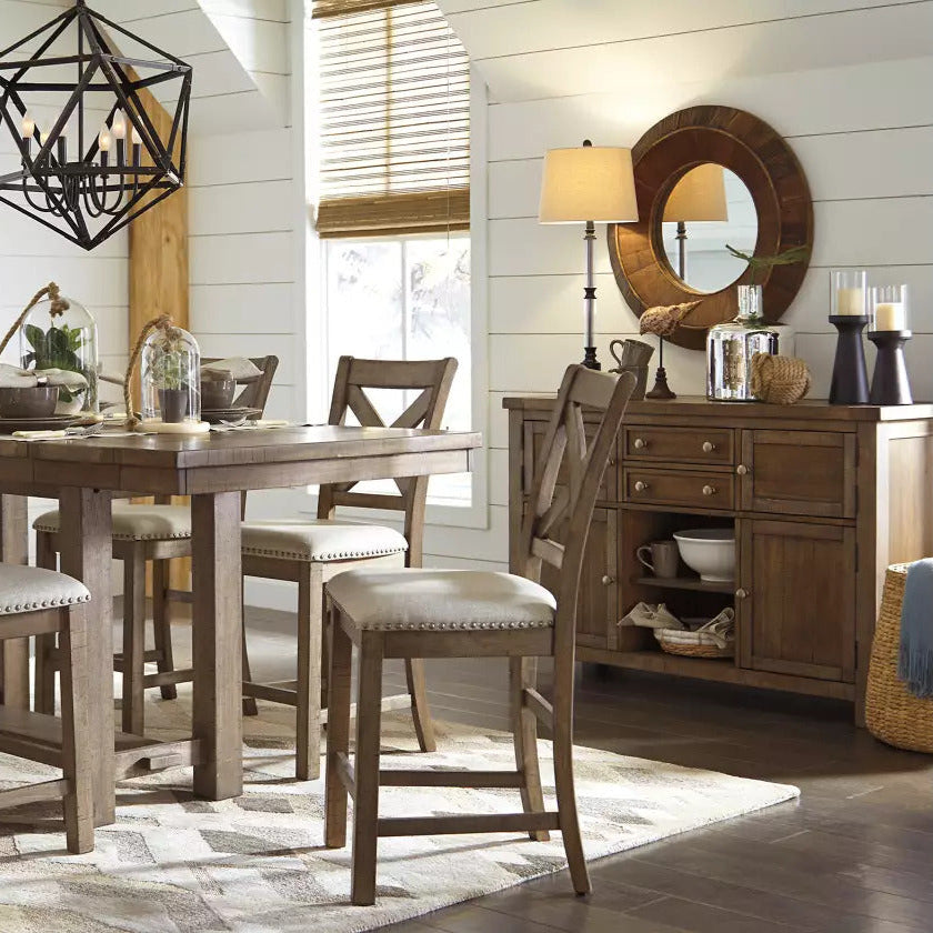 Buffet en bois brun avec 2 tiroirs et 4 portes - Moriville
