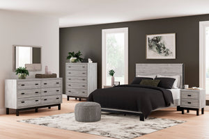 Ensemble de mobilier de chambre avec lit grand en bois gris - Vessalli