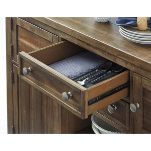 Buffet en bois brun avec 2 tiroirs et 4 portes - Moriville