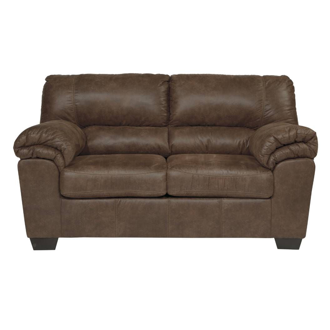 Causeuse aspect cuir brun foncé - Bladen