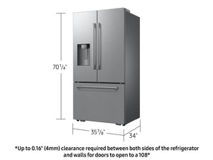 Réfrigérateur à porte française 36 po, 29 pi³ Inox