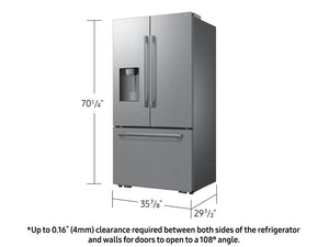 Réfrigérateur à porte française 36 po, 24 pi³ profondeur comptoir Inox