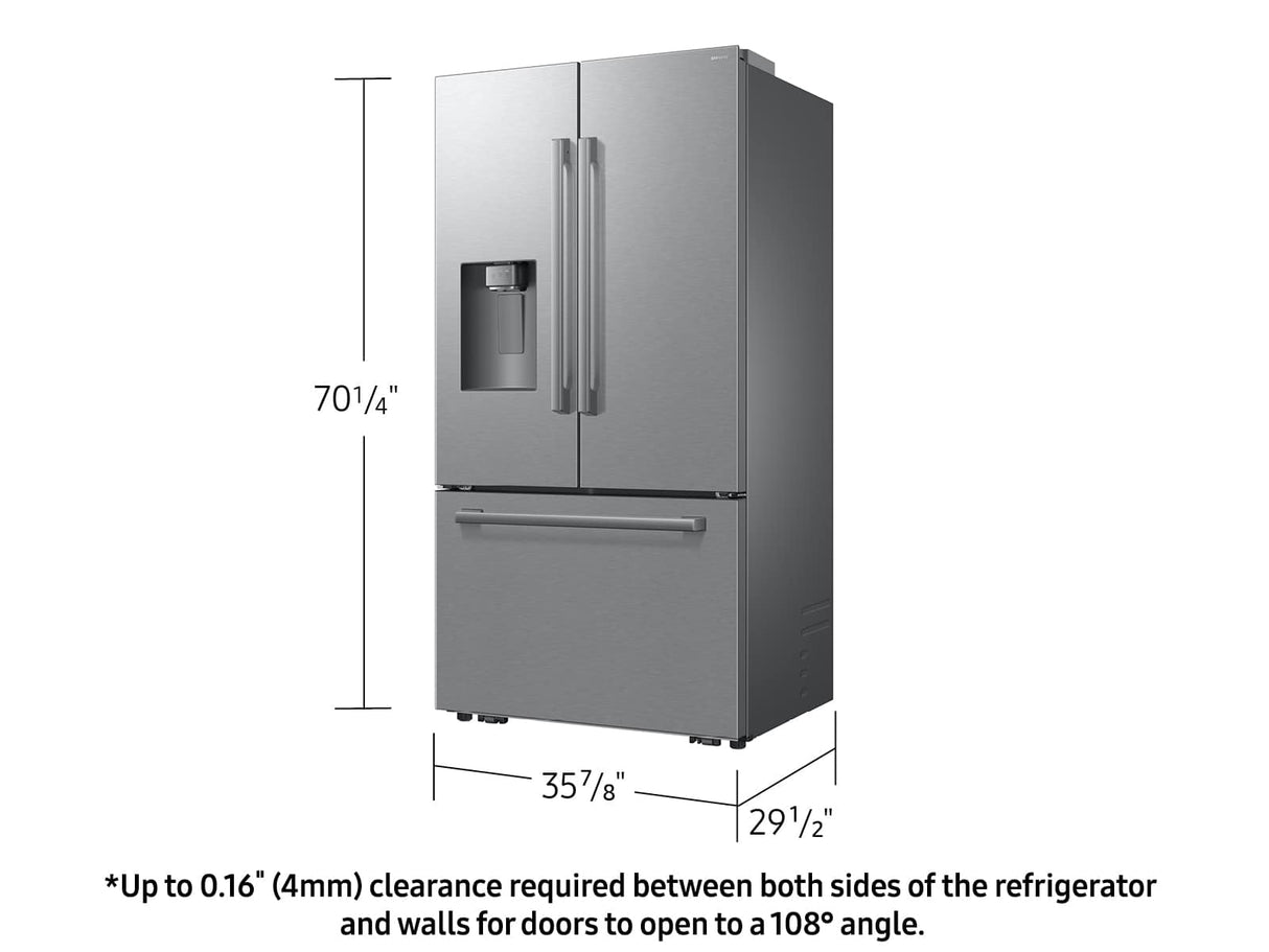 Réfrigérateur à portes françaises 36 po, 24 pi³ Bespoke AI avec Wi-Fi intégré Inox