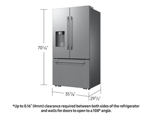 Réfrigérateur à portes françaises 36 po, 24 pi³ Bespoke AI avec Wi-Fi intégré Inox