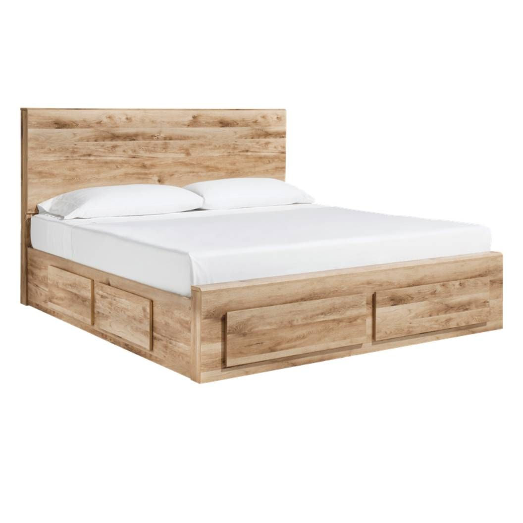 Lit  complet  grand en bois brun avec 4 tiroirs - Hyanna