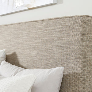 Lit  complet très grand rembourrés en tissu beige - Dakmore
