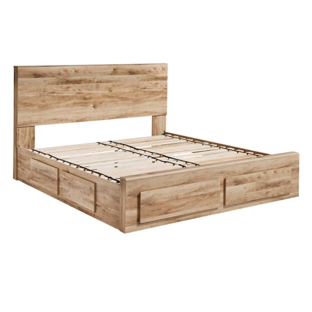 Lit  complet  grand en bois brun avec 4 tiroirs - Hyanna