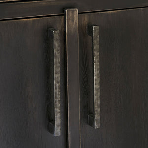 Buffet en bois noir avec 4 portes et 2 tiroirs - Galliden